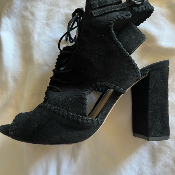 Alexandre Birman black suede open toe booties - Picture 2 of 15